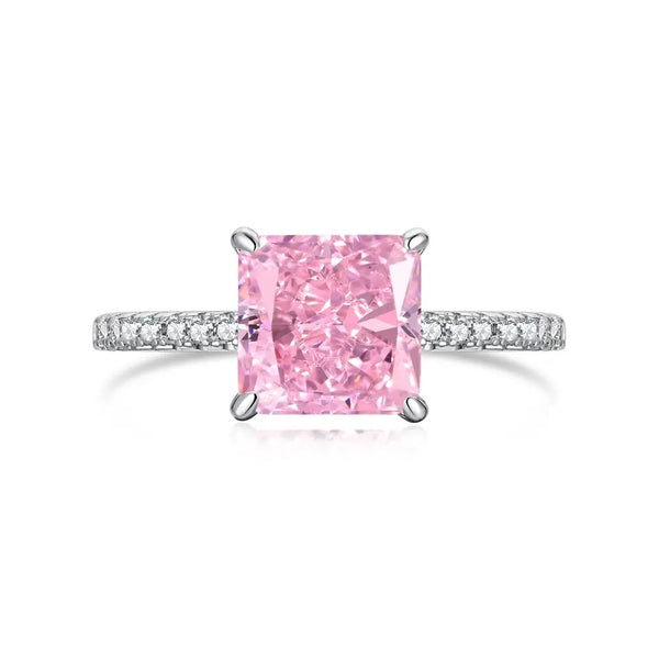 Princess Cut Ring - Pink