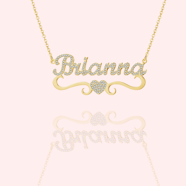 Diamante Script Name Necklace