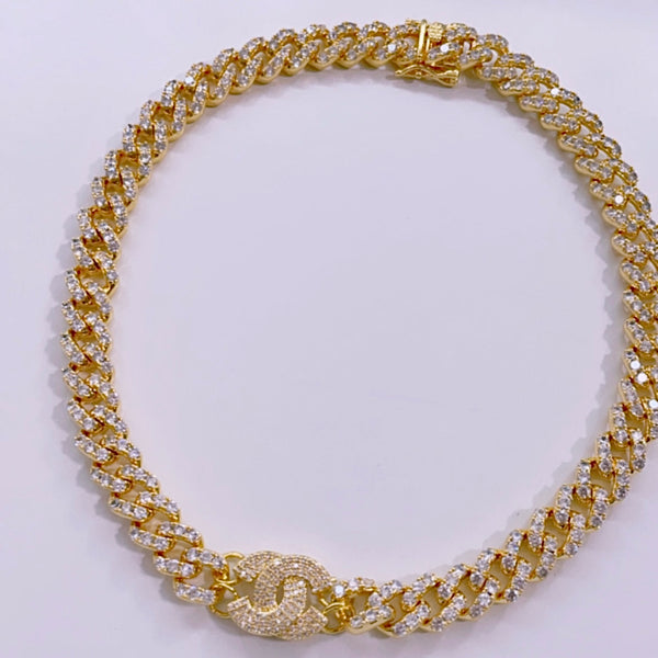 Cuban CC Necklace | Gold