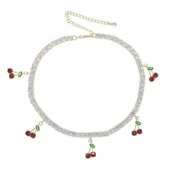 Cherries Tennis Anklet